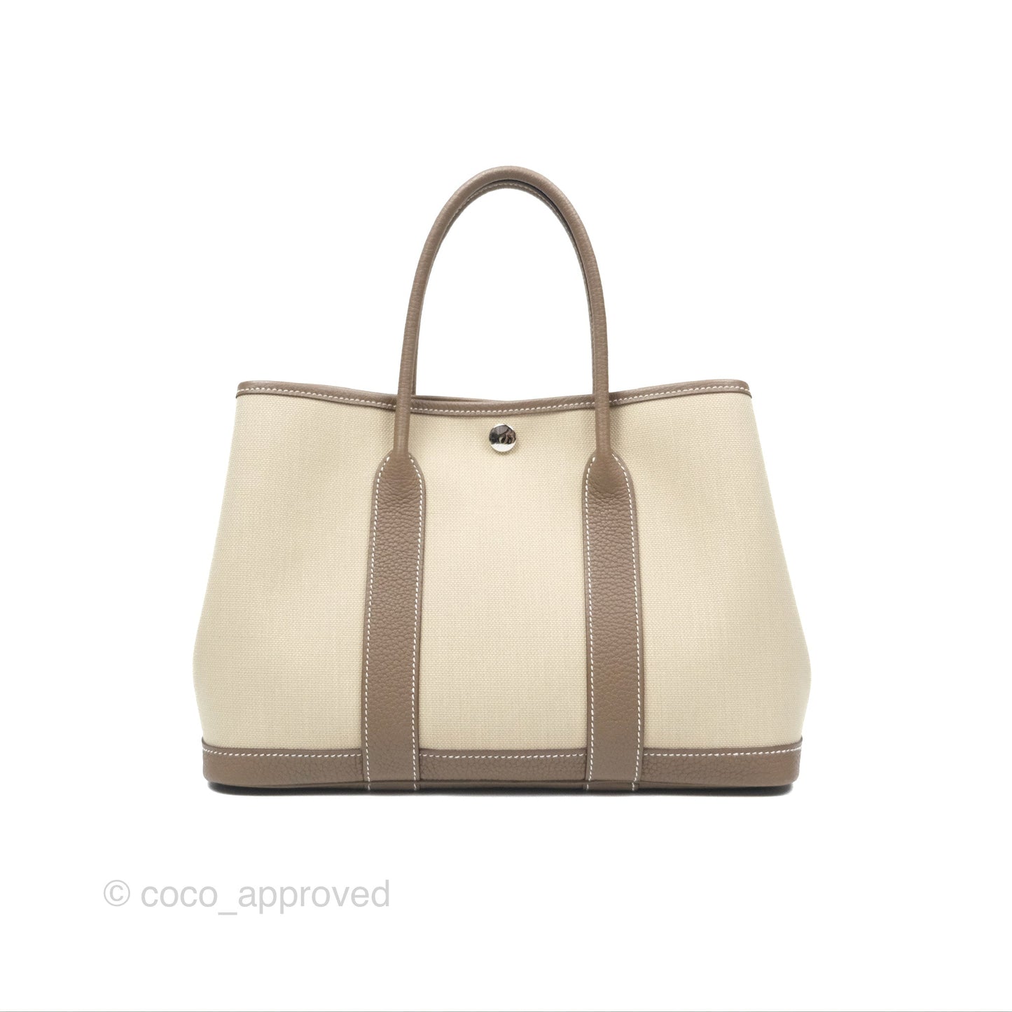 Hermès Garden Party 30 Toile Negonda Beton 8L / Etoupe 18