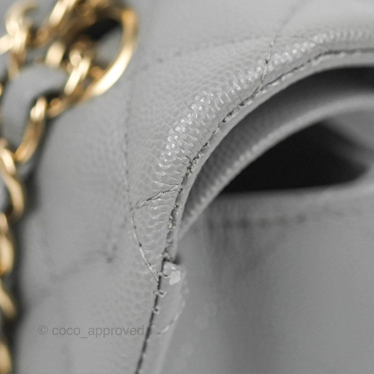 Chanel Small Classic Quilted Flap Grey Caviar Gold Hardware 20C