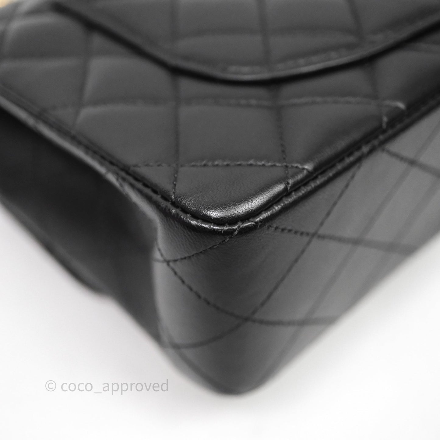 Chanel Small Classic Flap Quilted Black Lambskin Gold Hardware