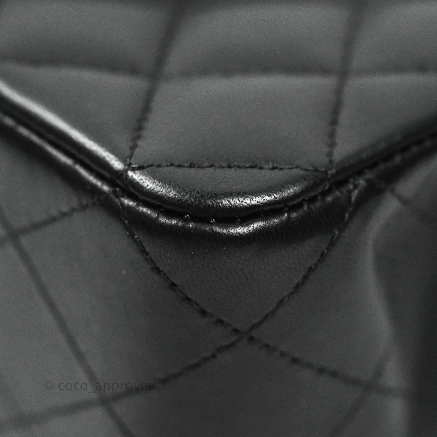 Chanel Classic M/L Medium Double Flap Black Lambskin Silver Hardware