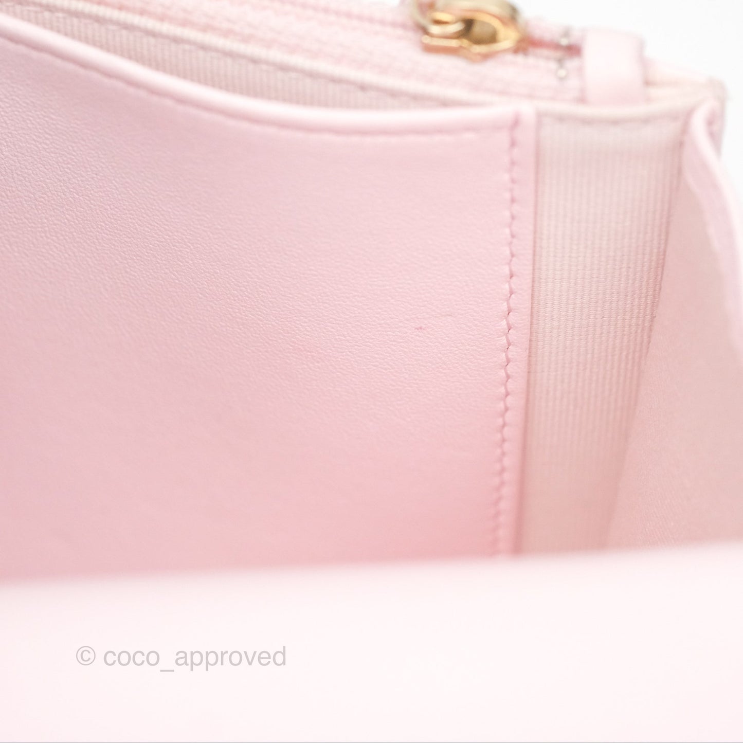 Chanel Wallet On Chain WOC Pearl Chain Iridescent Light Pink Lambskin Gold Hardware