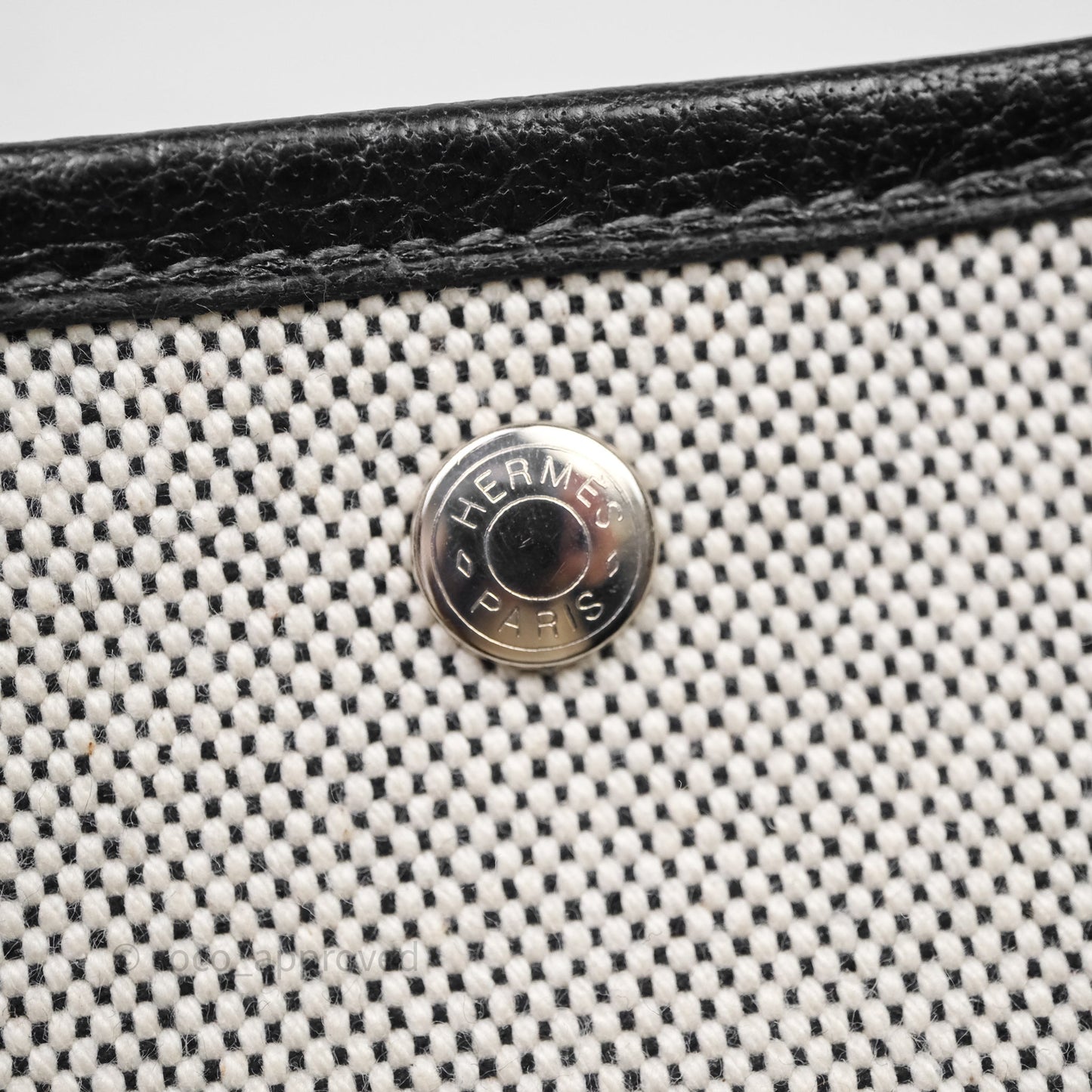 Hermes Vintage Mini Garden Party Noir 89 Canvas Palladium Hardware