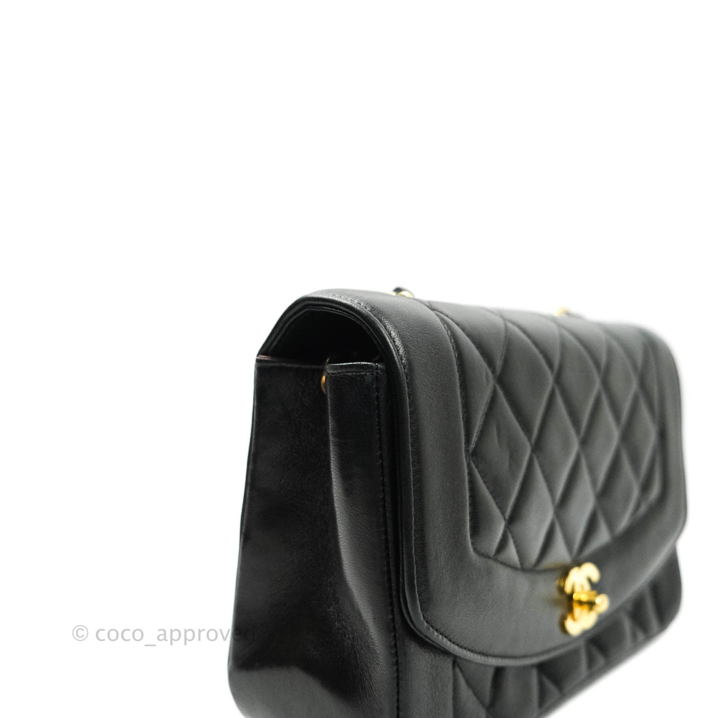 Chanel Black Quilted Lambskin Small Vintage Classic Diana Flap Bag