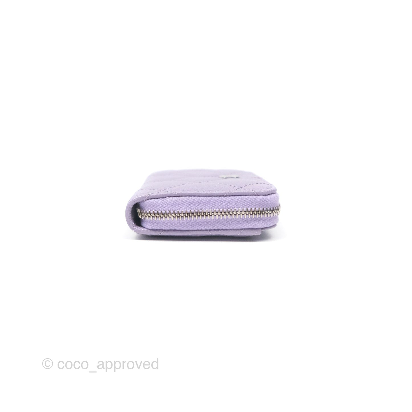Chanel Classic Zipped Coin Purse Lilac Caviar Silver Hardware