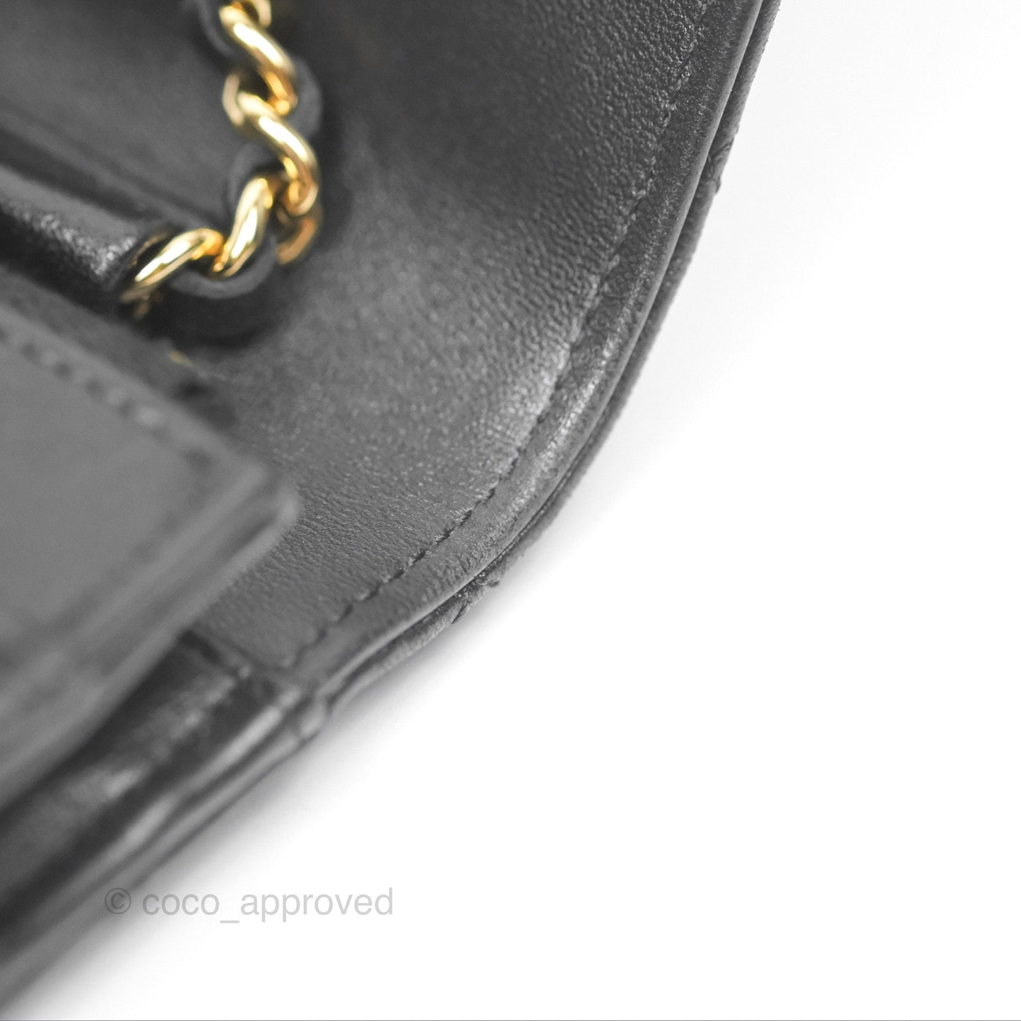 Chanel Quilted Classic WOC Black Lambskin Gold Hardware