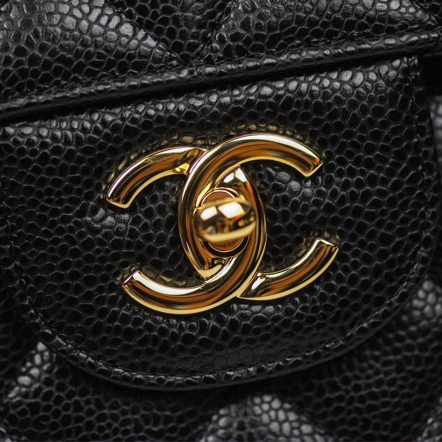 Chanel Jumbo Double Flap Black Caviar Gold Hardware⁣⁣