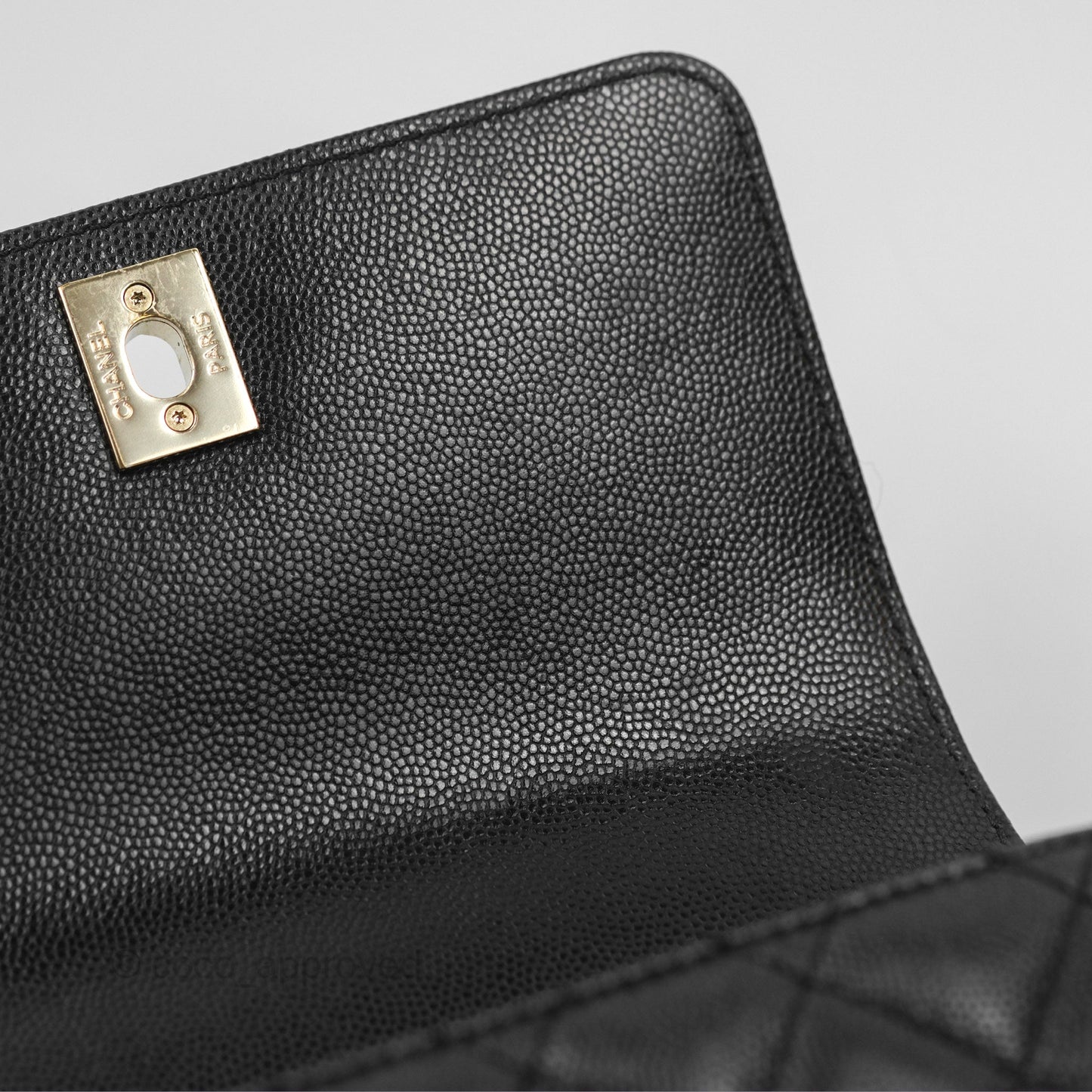 Chanel Mini Coco Handle Quilted Black Caviar Gold Hardware
