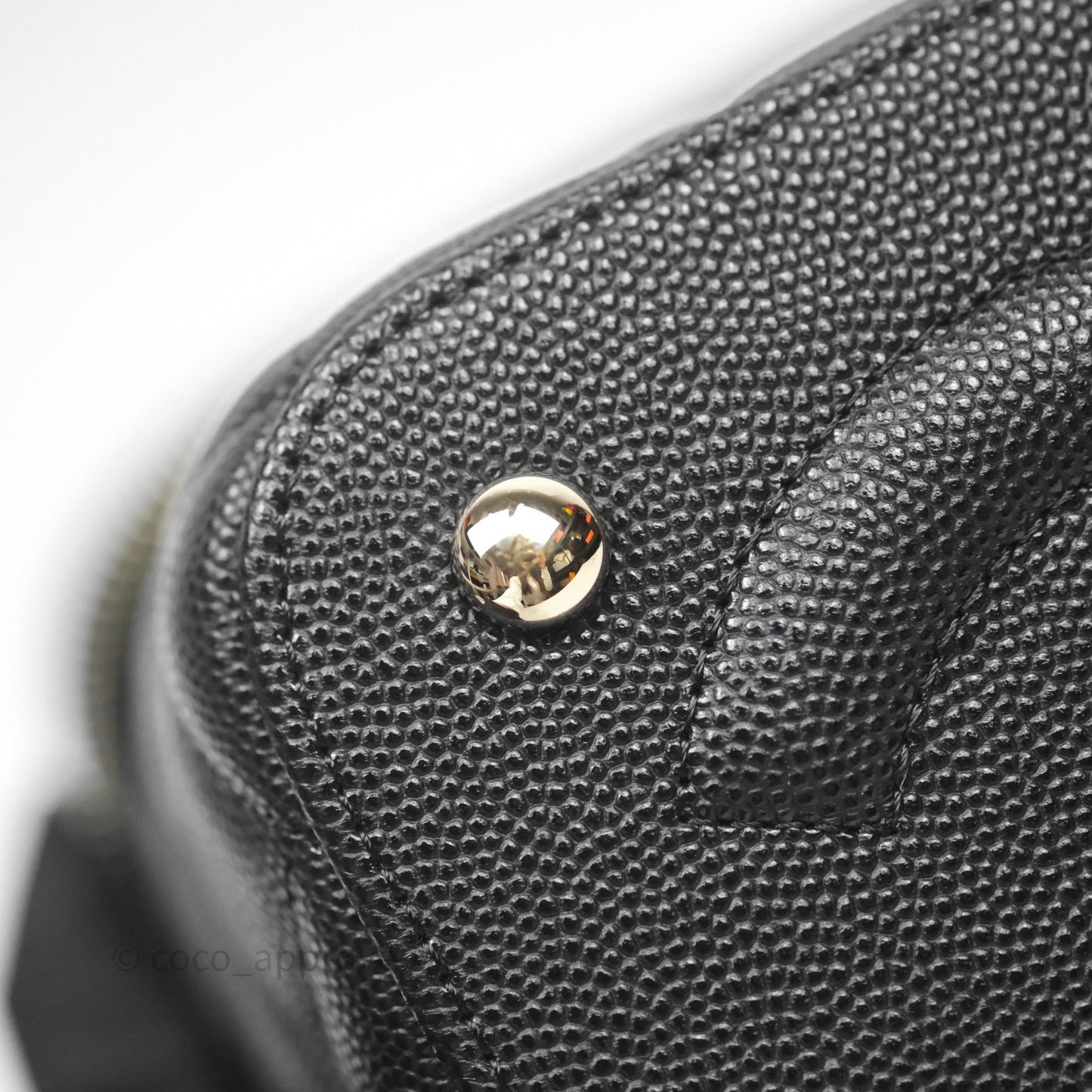 Chanel Quilted Top Handle Vanity Case Black Caviar Gold Hardware