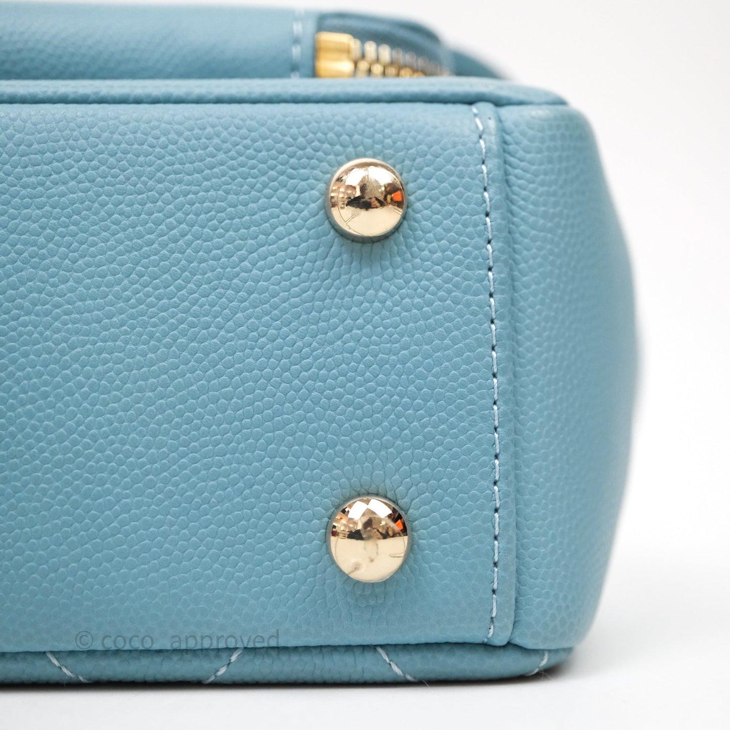 Chanel Small Quilted Business Affinity Flap Caviar Blue Gold Hardware