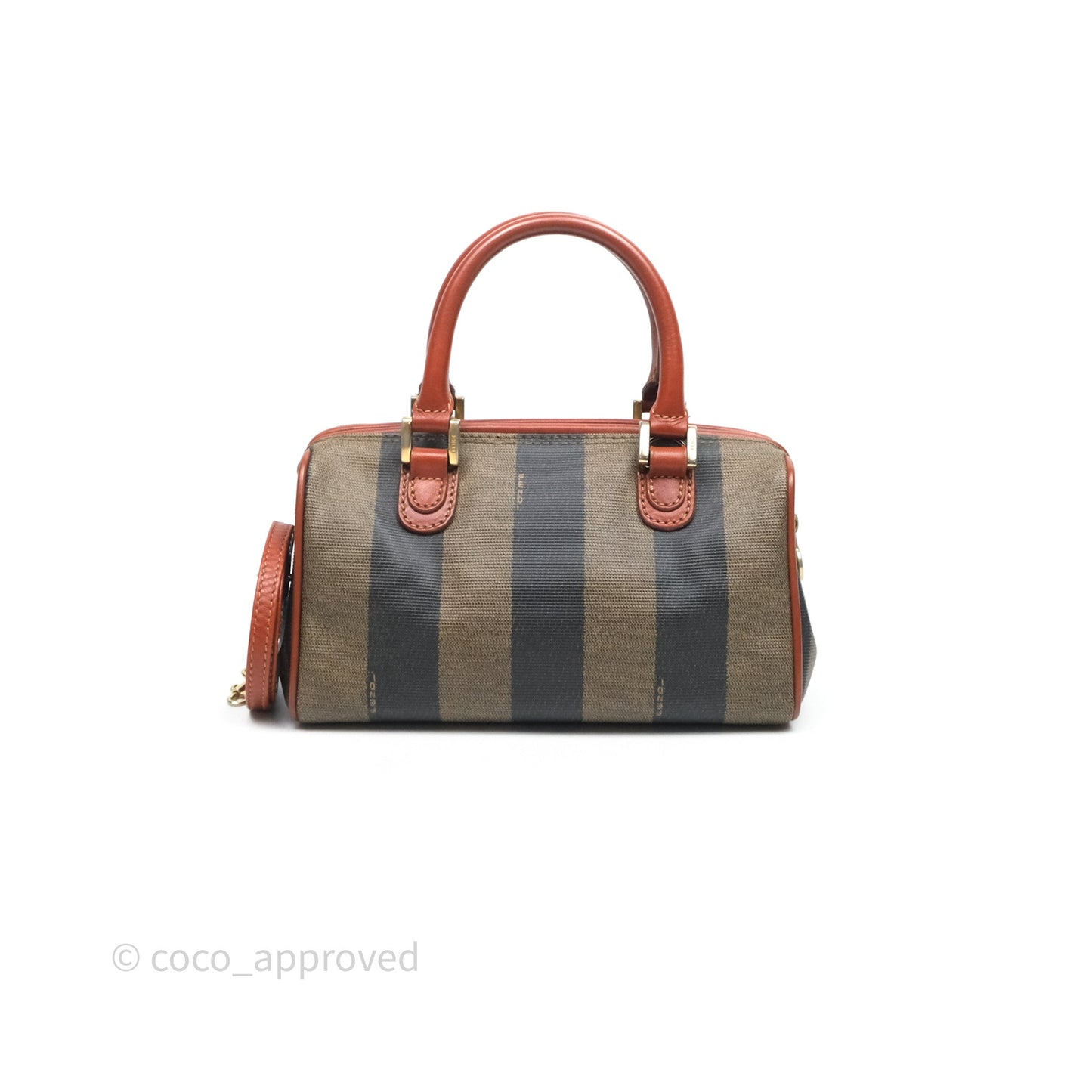 Fendi Mini Vintage Striped Boston Bag