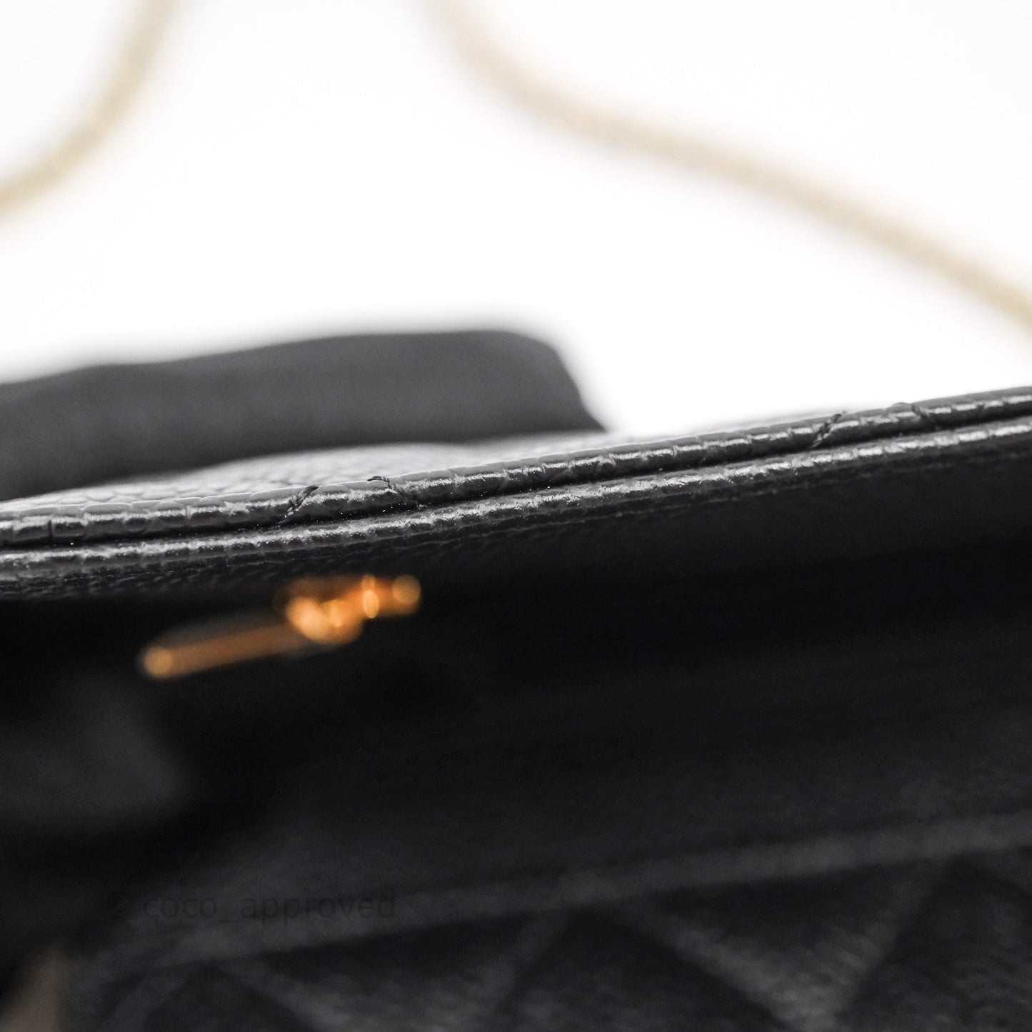 Chanel Classic Wallet On Chain WOC Quilted Black Caviar Gold Hardware