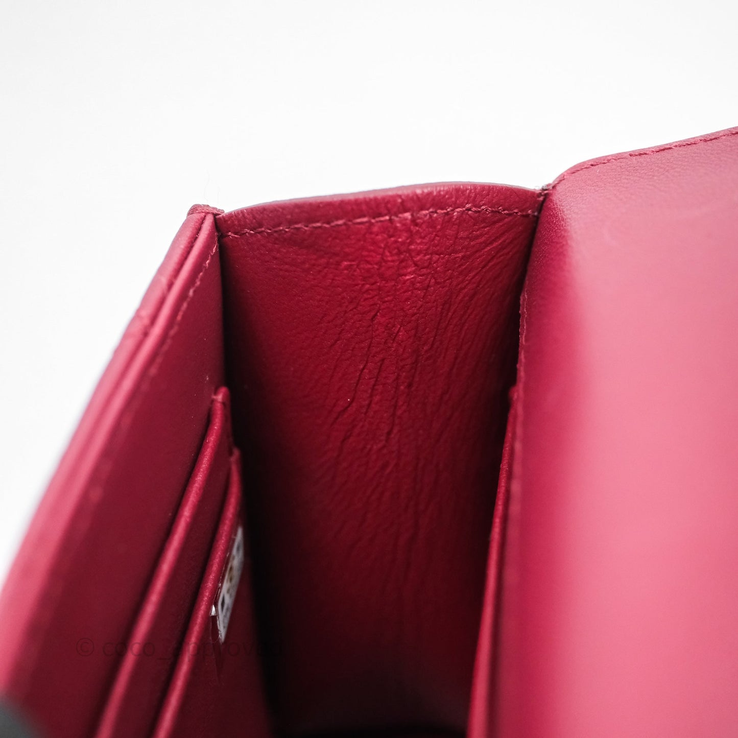 Chanel Mini Top Handle Flap Bag Red Lambskin Gold Hardware