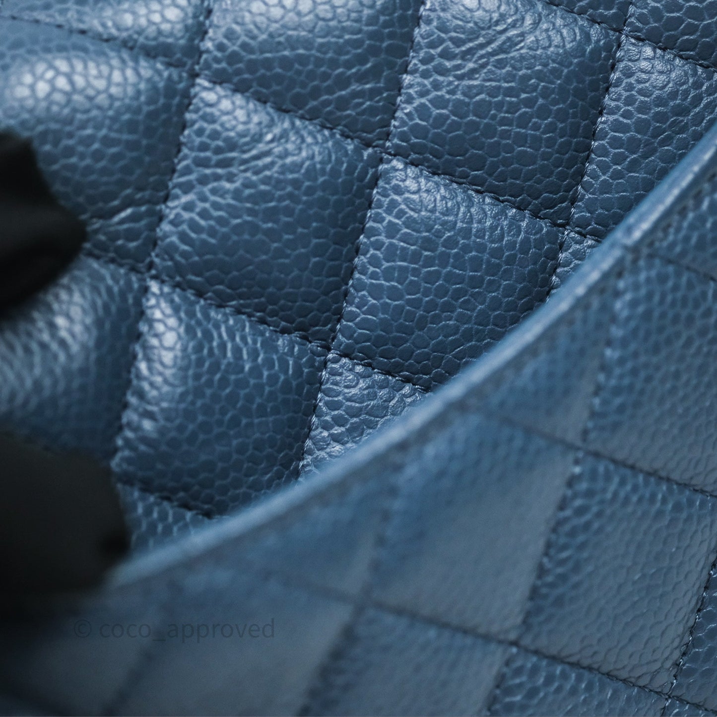 Chanel Quilted Mini Rectangular Blue Caviar Silver Hardware