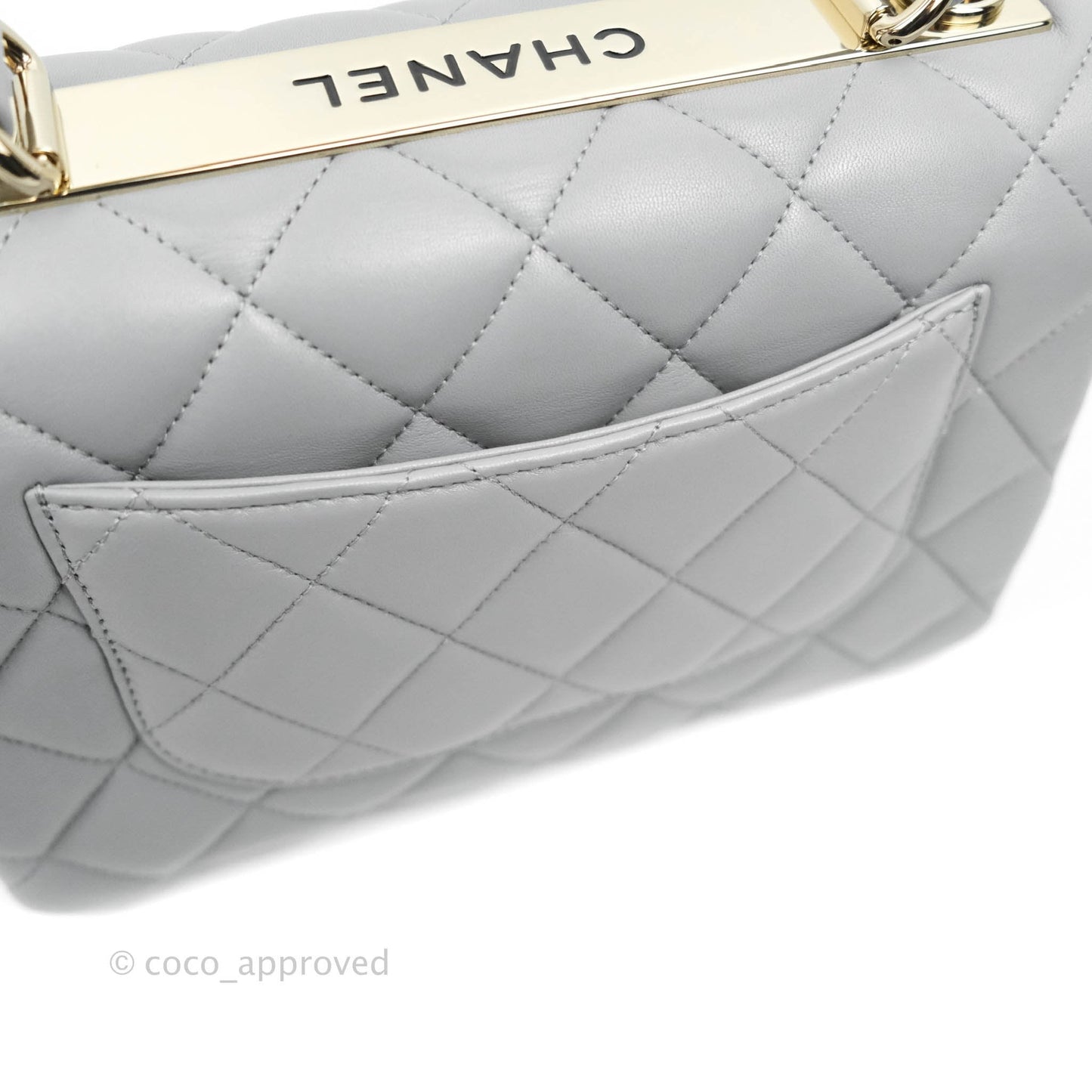 Chanel Quilted Trendy CC Small Grey Lambskin Gold Hardware
