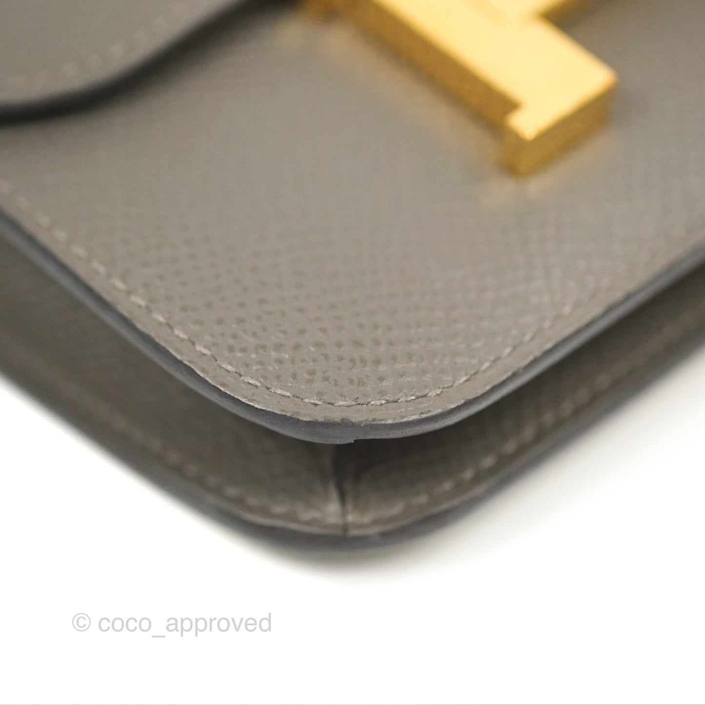 Hermès Constance Slim Wallet Gris Meyer 0L Epsom Gold Hardware