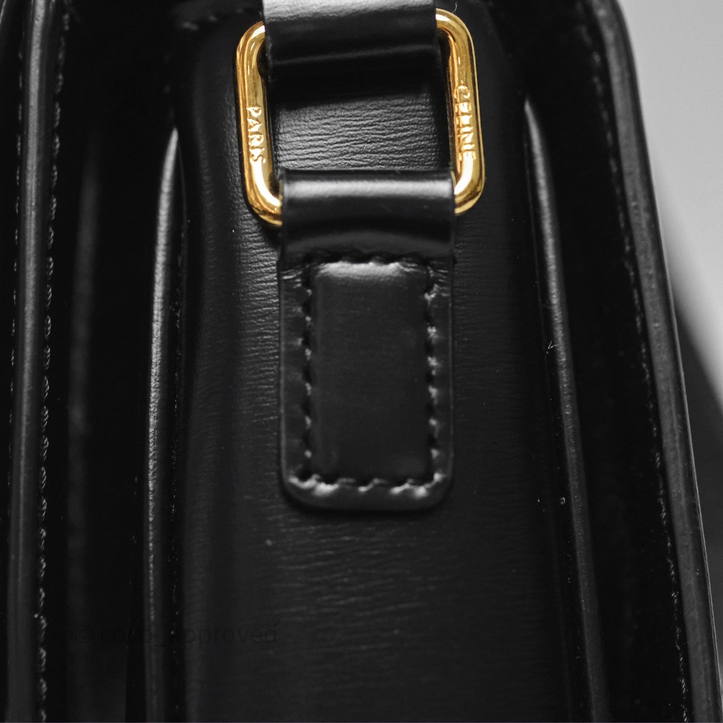 Celine Medium Triomphe Black Shiny Calfskin