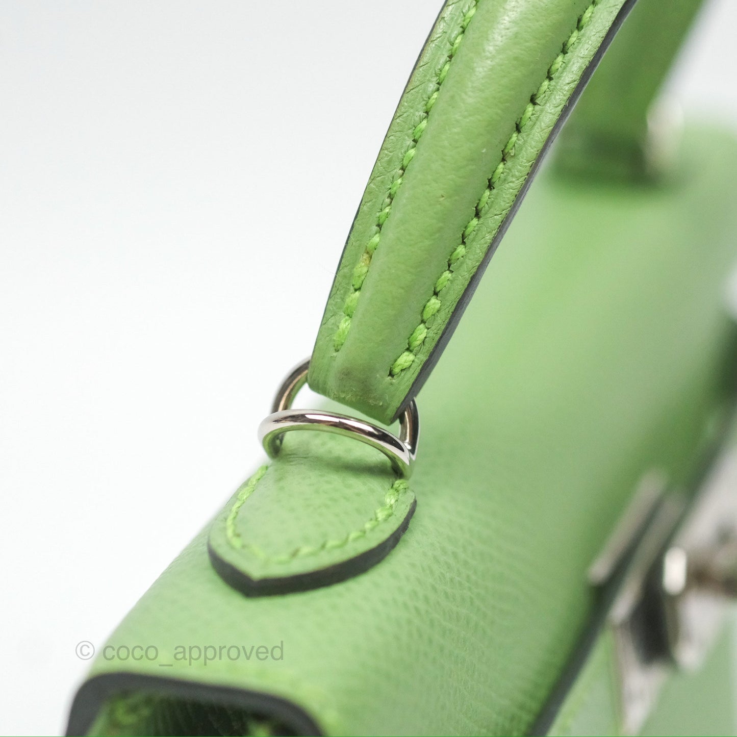 Hermès Mini Kelly II Vert Criquet Epsom Palladium Hardware