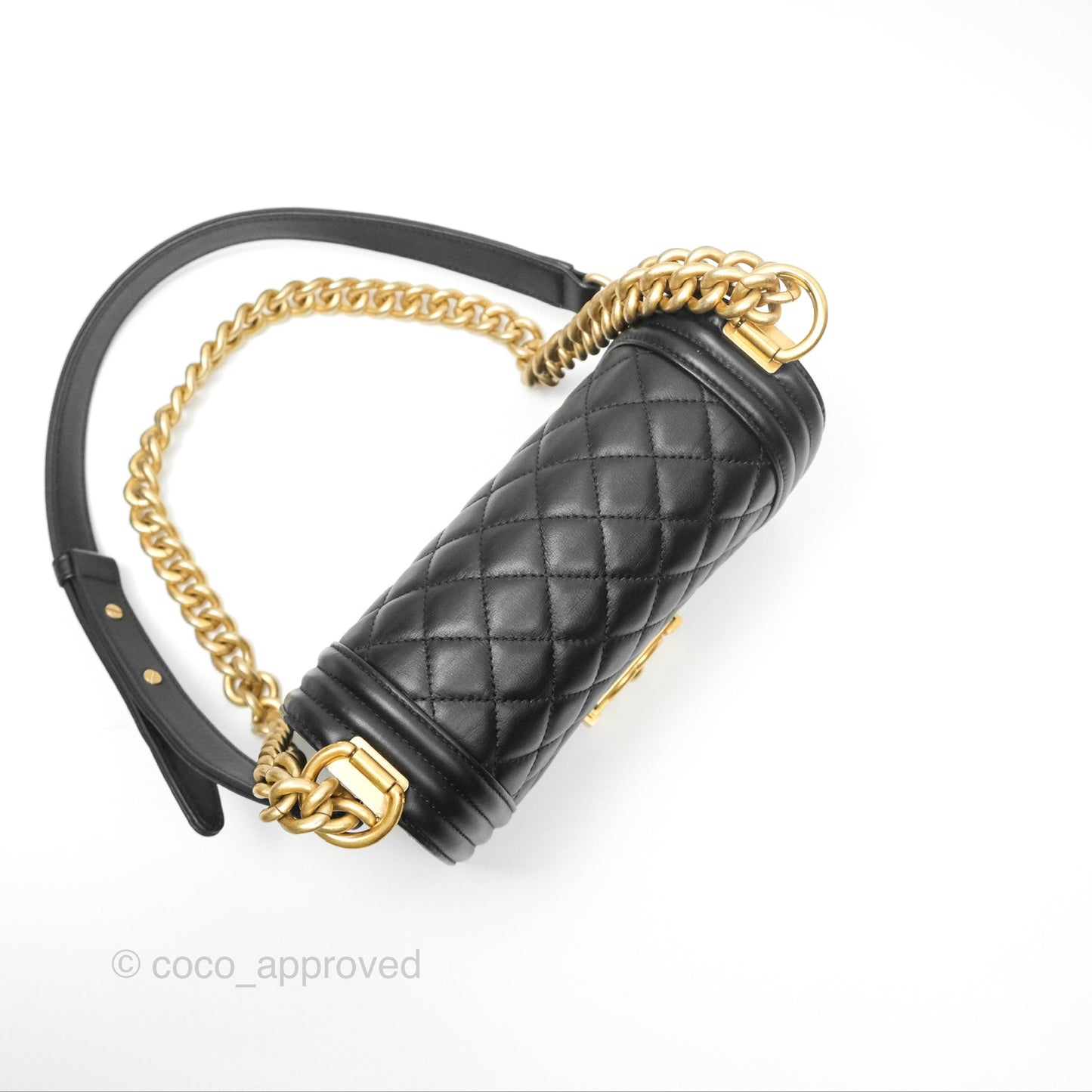 Chanel Small Boy Black Calfskin Gold Hardware