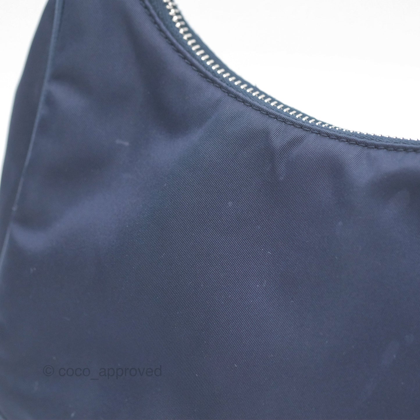 Prada Nylon Re-Edition 2005 Shoulder Bag Navy Blue Silver Hardware