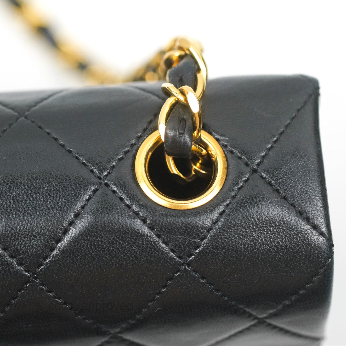 Chanel Vintage Square Flap Bag Black Lambskin 24K Gold Hardware