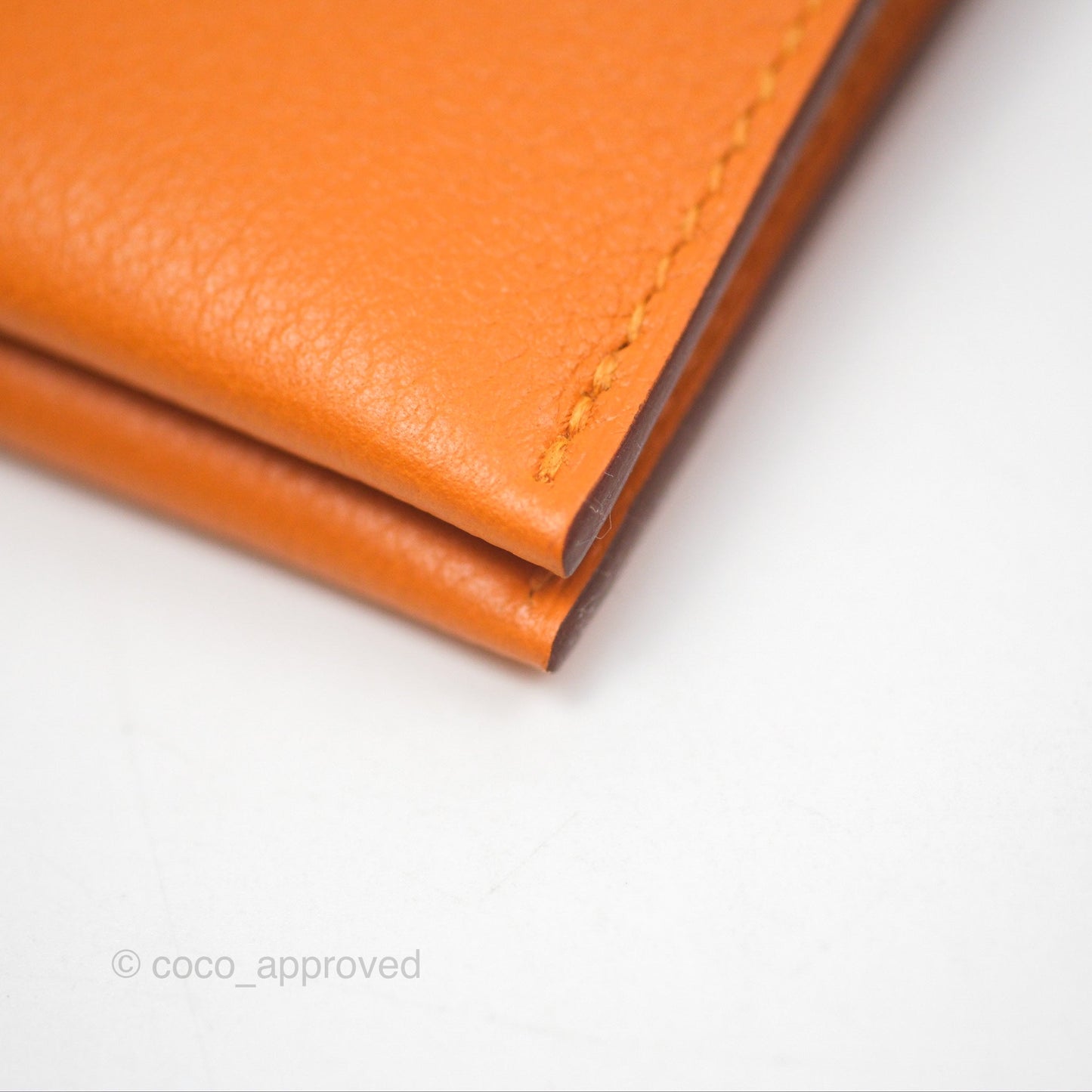 Hermès R.M.S Card Holder I9 Apricot/ 37 Gold Evercolor Palladium Hardware