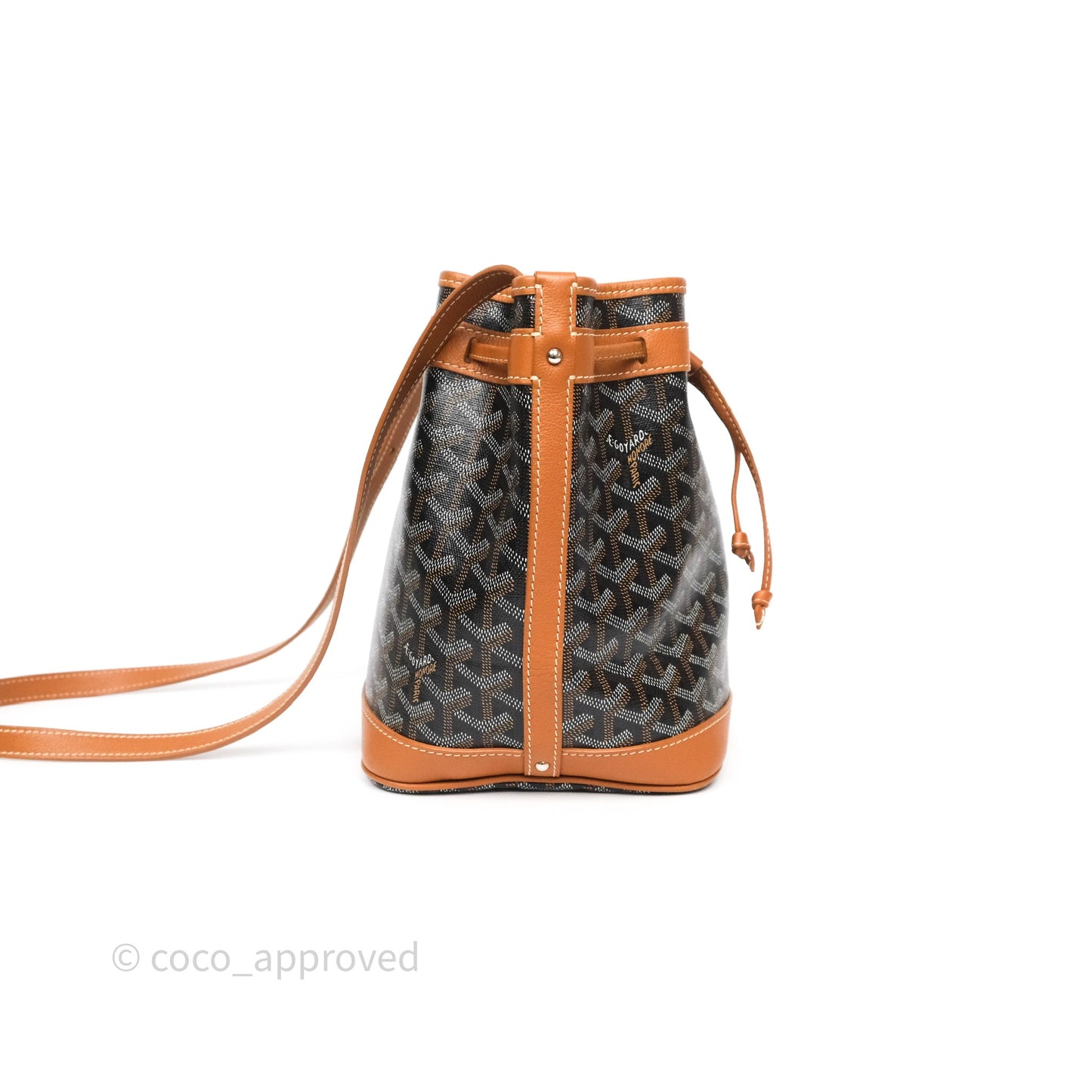 Goyard Petit Flot Bucket Bag Black & Tan Goyardine