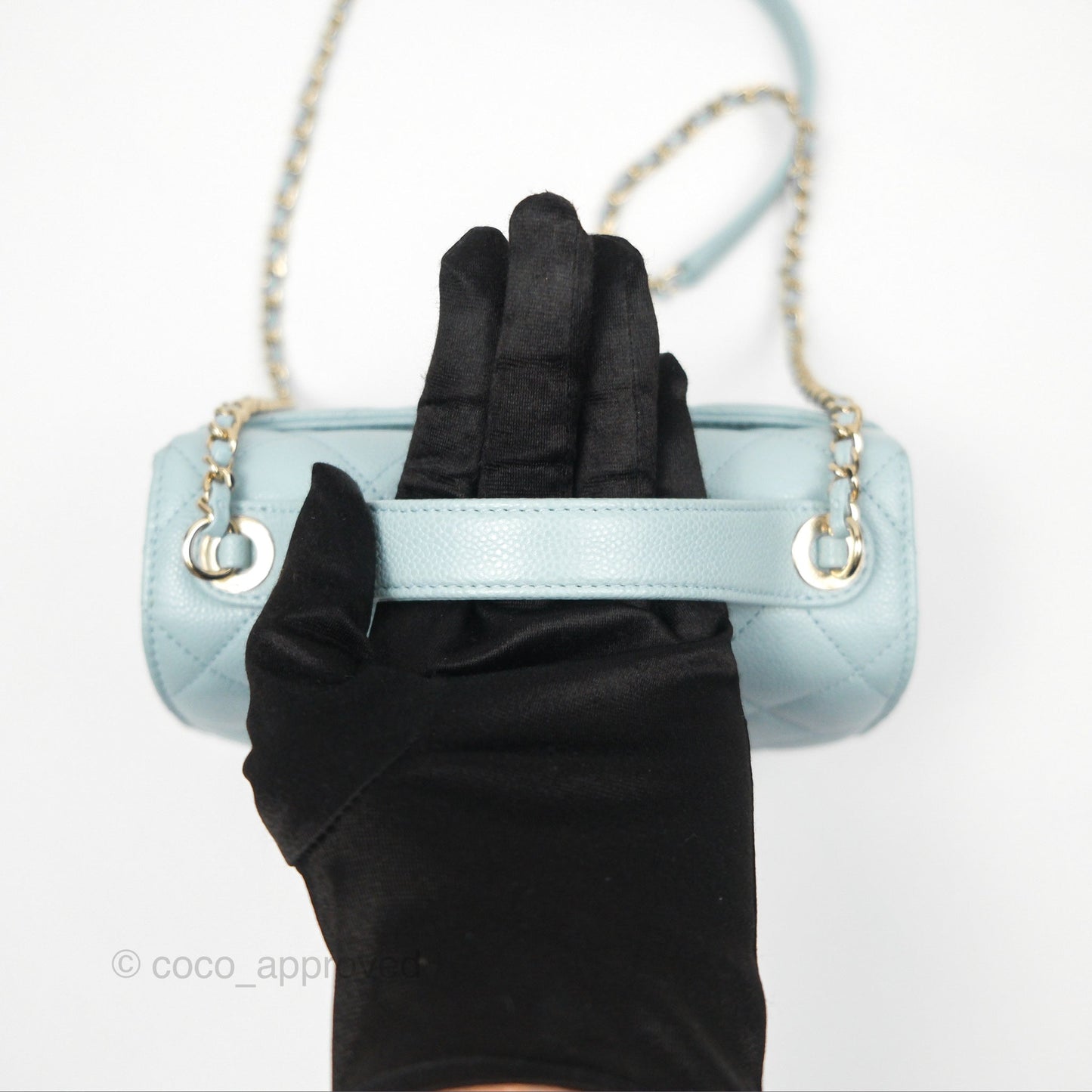 Chanel Quilted Small Business Affinity Flap Blue Caviar Gold Hardware