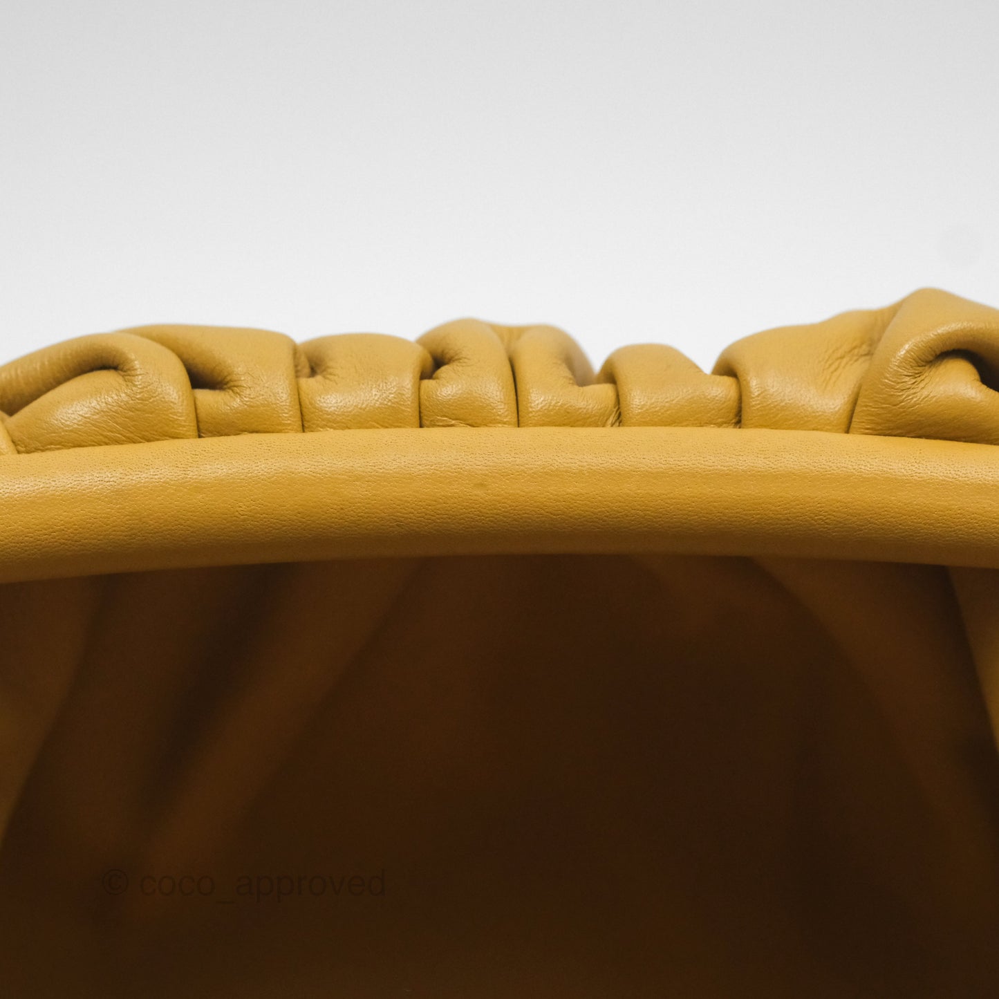 Bottega Veneta The Mini Pouch Mustard Calfskin
