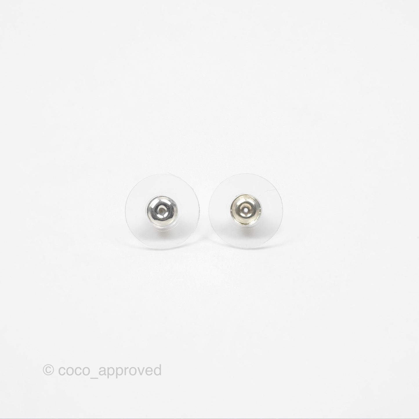 Chanel Crystal CC Chain Earrings Ear Cuff Silver Tone 22A