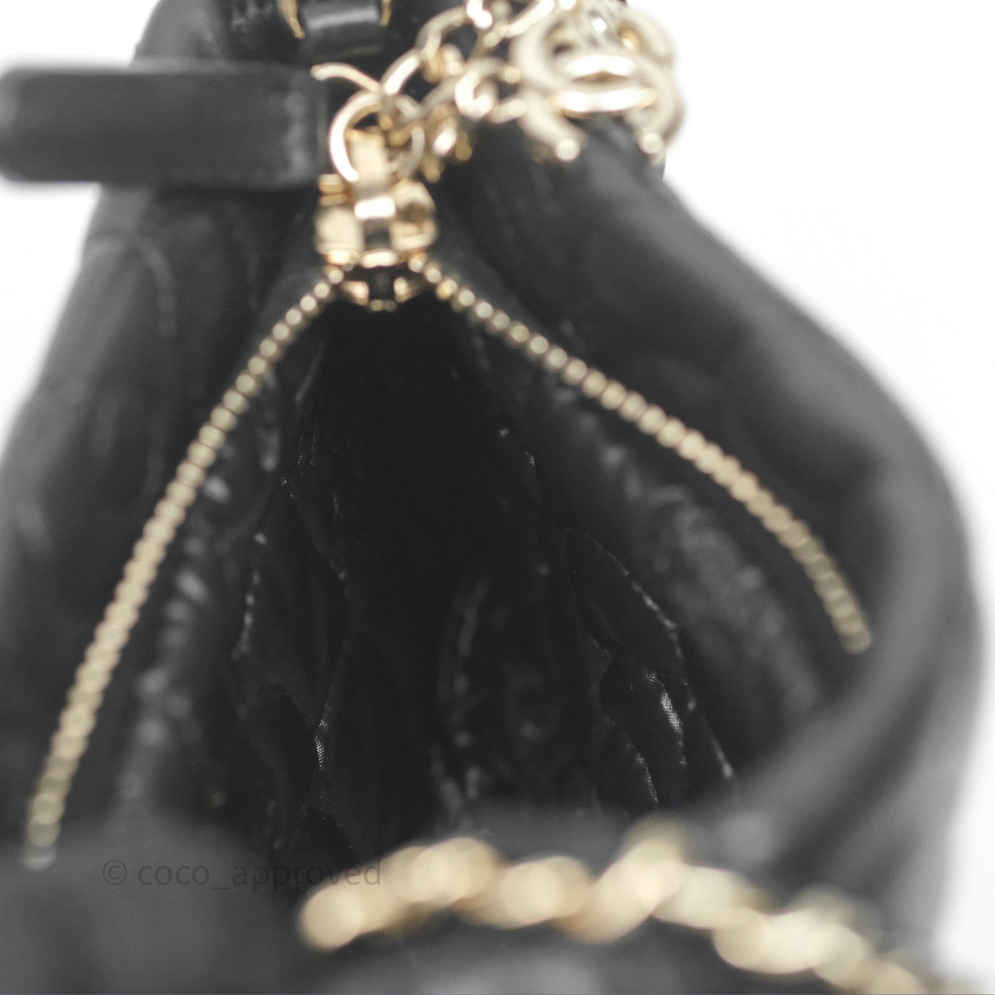 Chanel Camellia Pochette Clutch Black Lambskin Gold Hardware