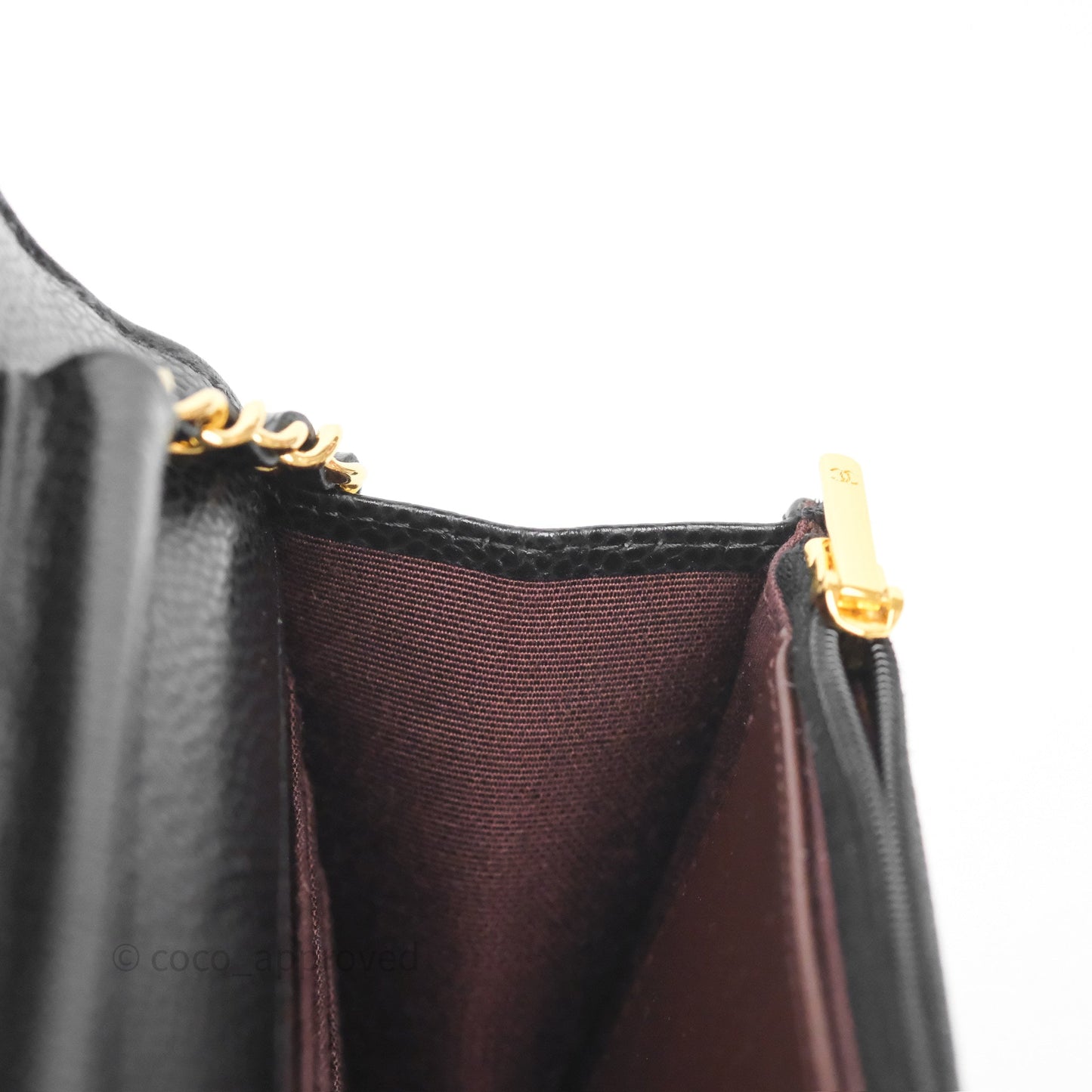 Chanel Classic Wallet On Chain WOC Quilted Black Caviar Gold Hardware