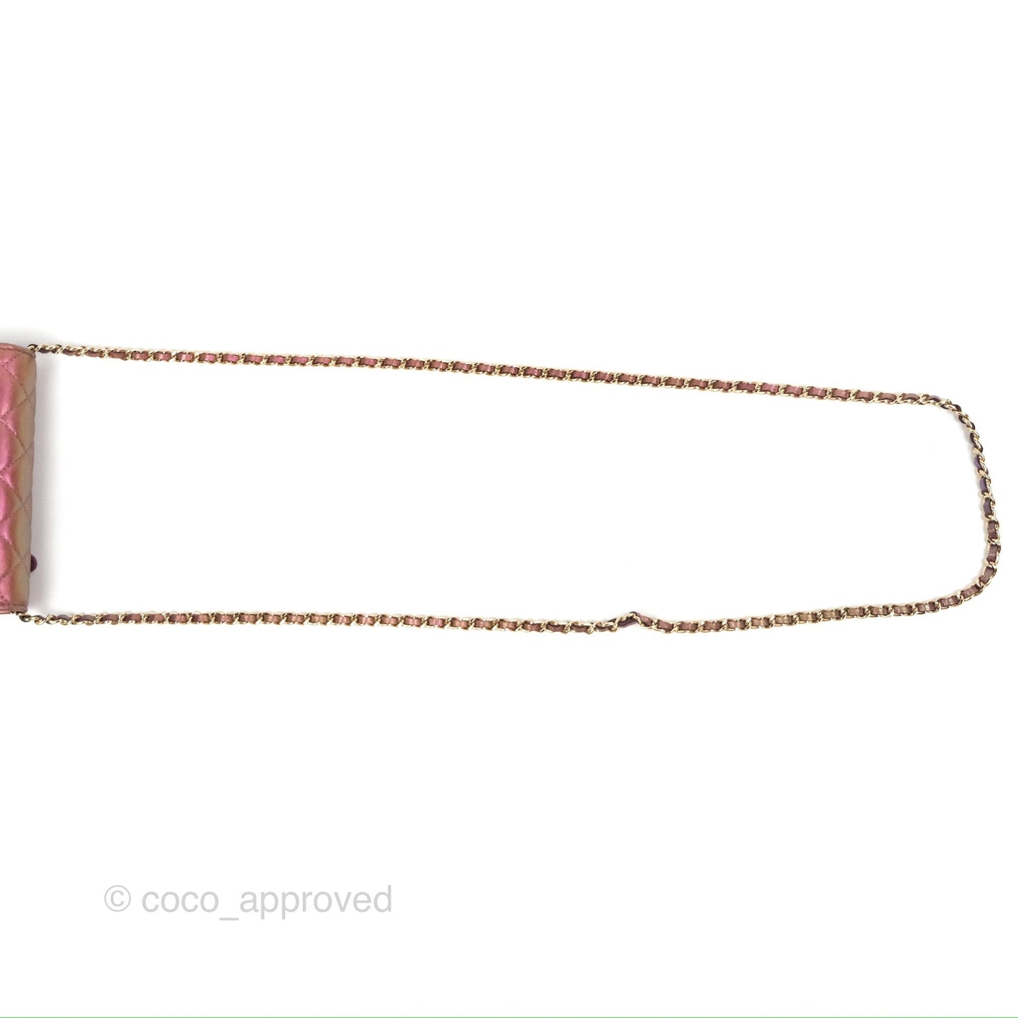 Chanel Quilted Mini Wallet on Chain WOC Iridescent Purple Gold Hardware