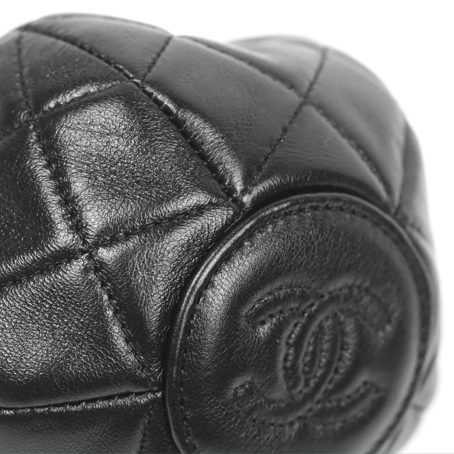 Chanel Mini Round Clutch with Chain Black Shiny Lambskin 23S