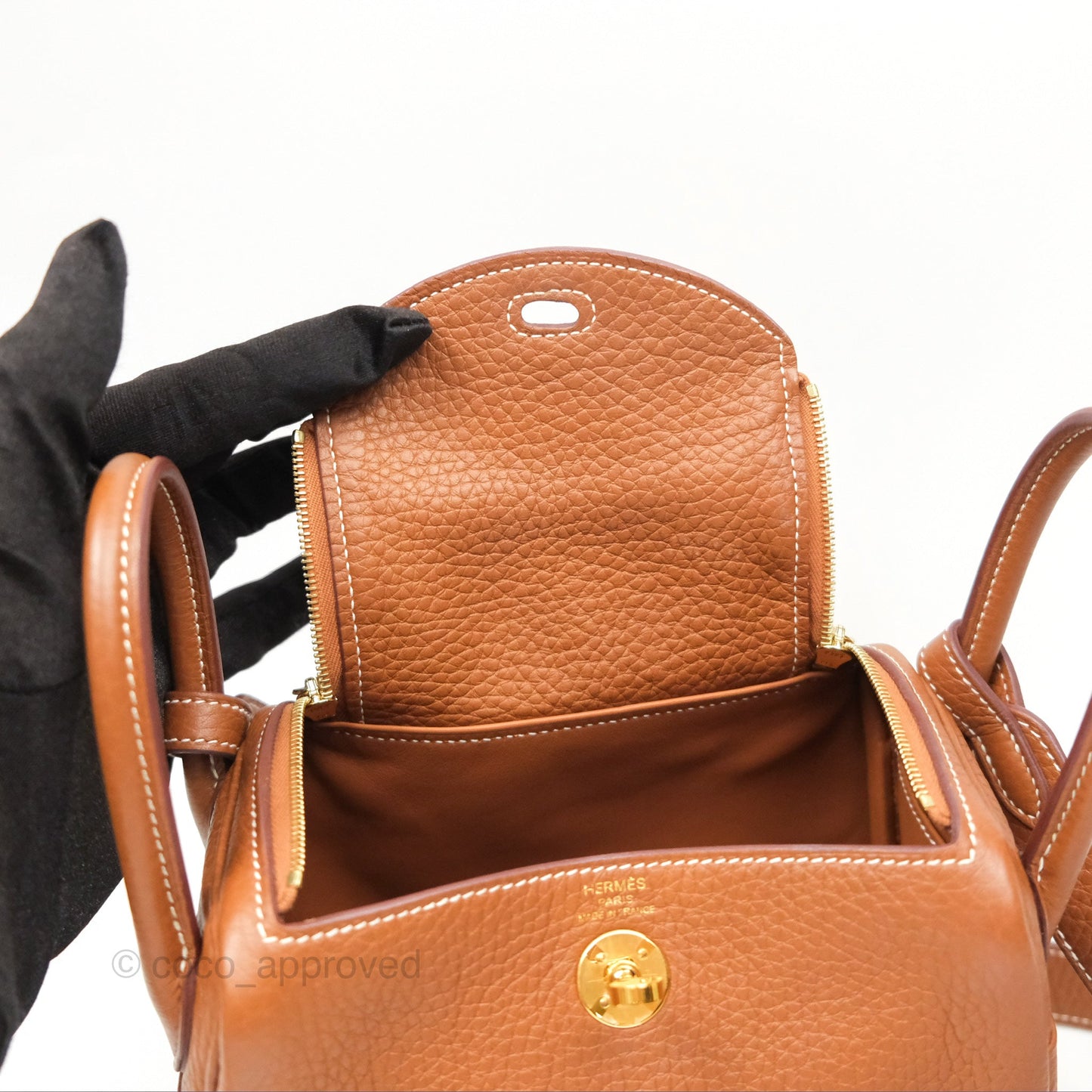 Hermès Mini Lindy 20 Gold Clemence Gold Hardware