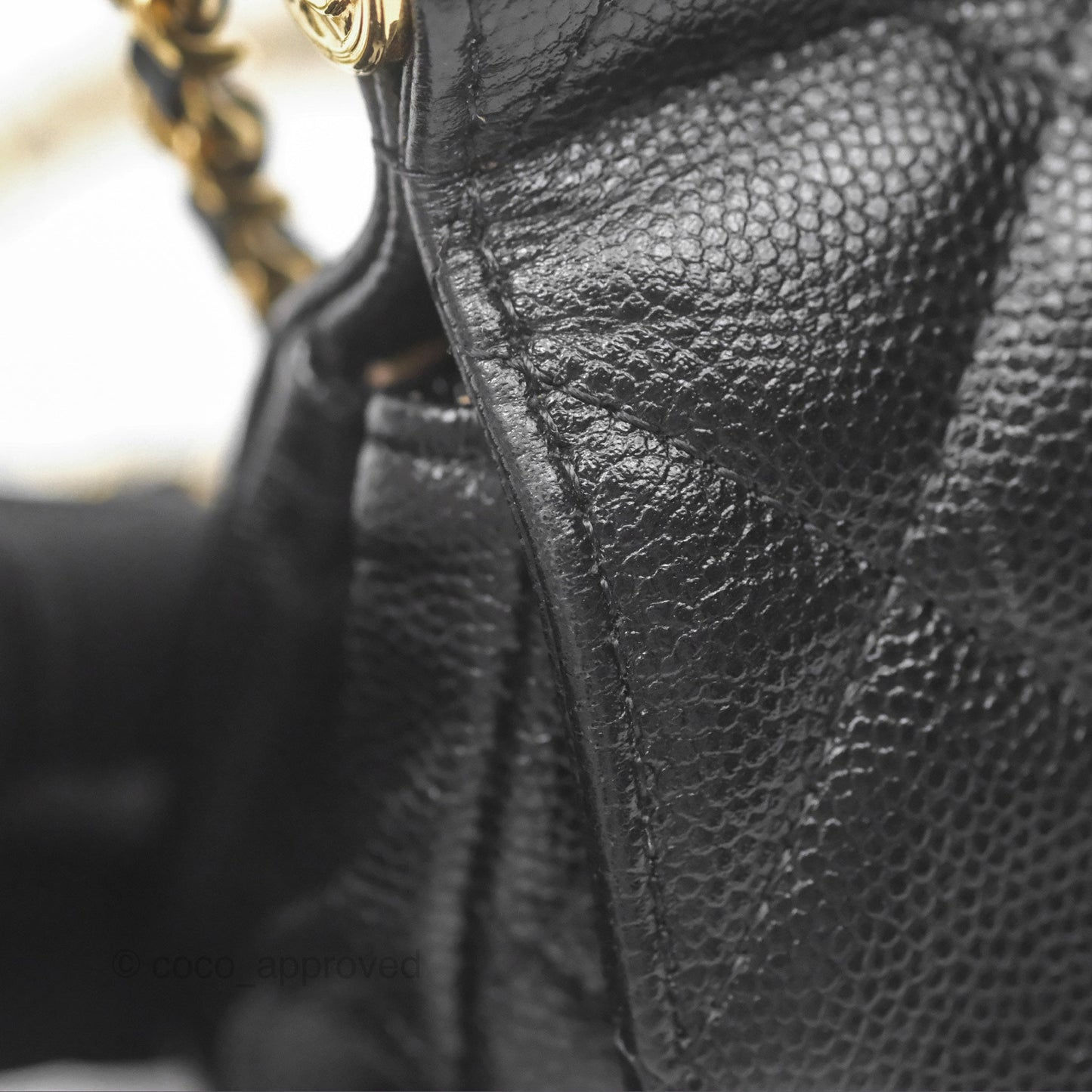 Chanel Clutch with Chain Black Caviar Gold Hardware 22K