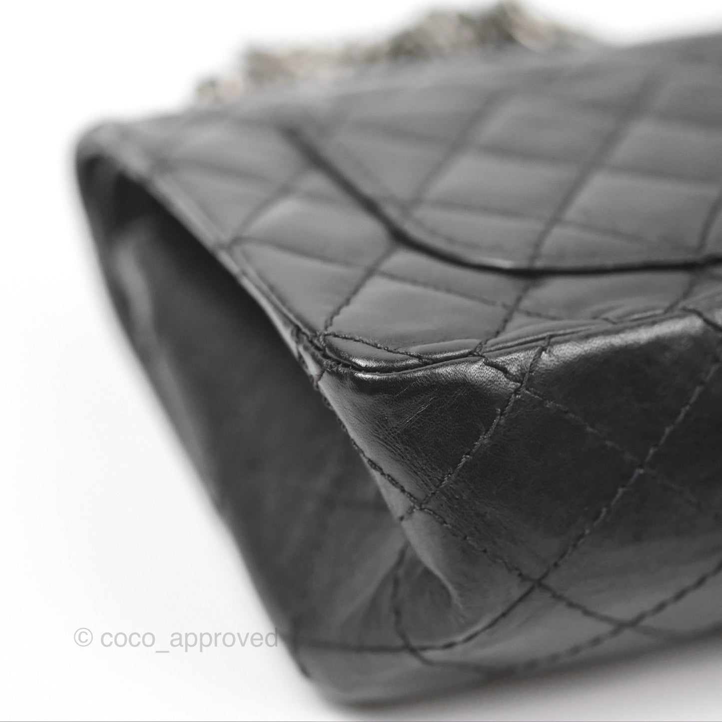 Chanel Mini Reissue 224 Black Aged Calfskin Ruthenium Hardware