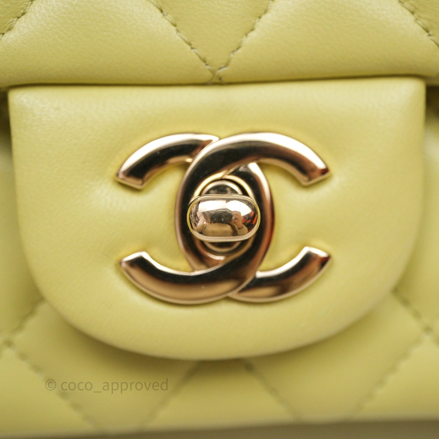 Chanel Mini Rectangular Flap Quilted Green Lambskin Gold Hardware
