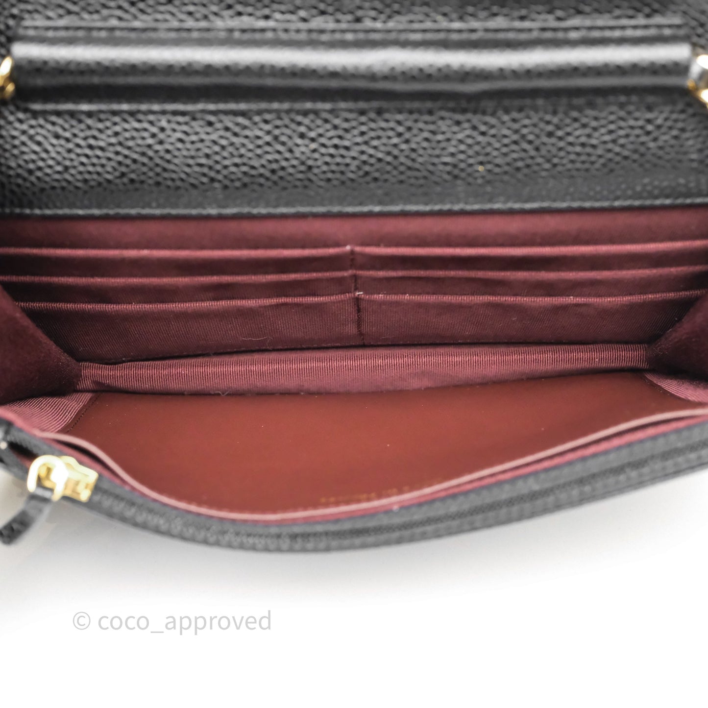Chanel Quilted Classic Wallet On Chain WOC Black Caviar Gold Hardware