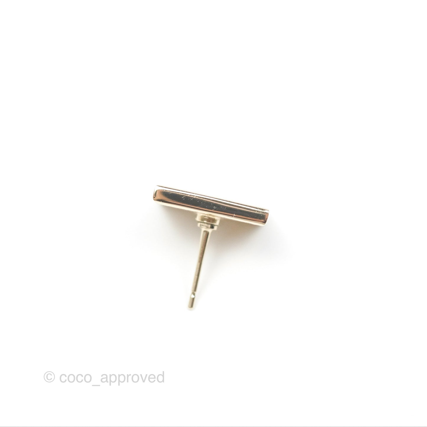 Chanel CC Square Earrings White Gold Tone 24C