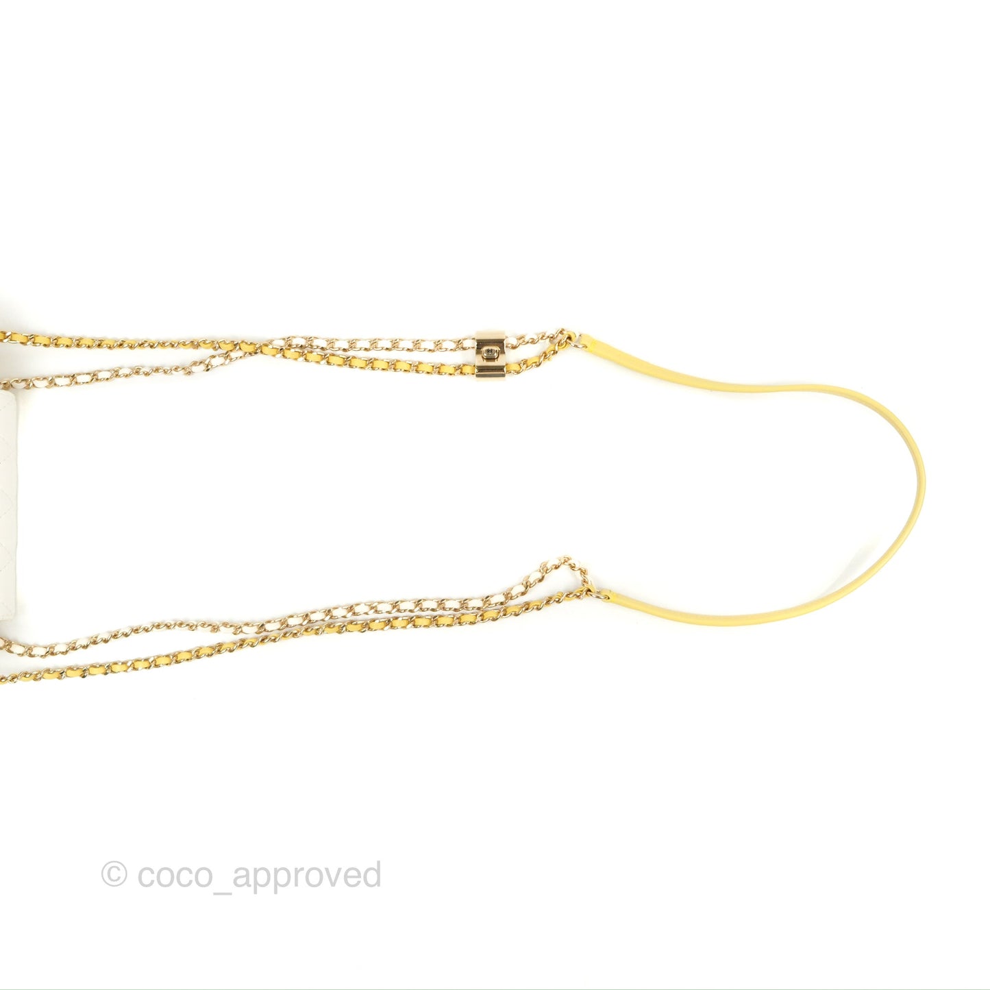 Chanel Side Packs Shoulder Bags Yellow White Lambskin Gold Hardware 19S