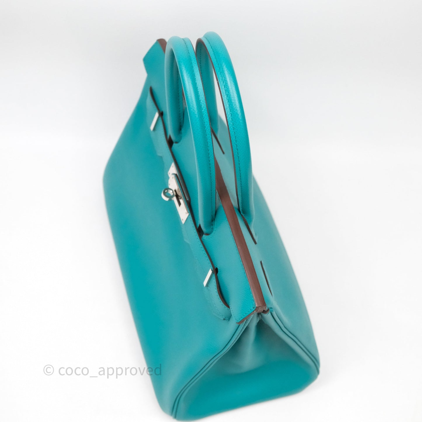 Hermès Birkin 30 Retourne Vert Verone U1 Epsom Palladium Hardware