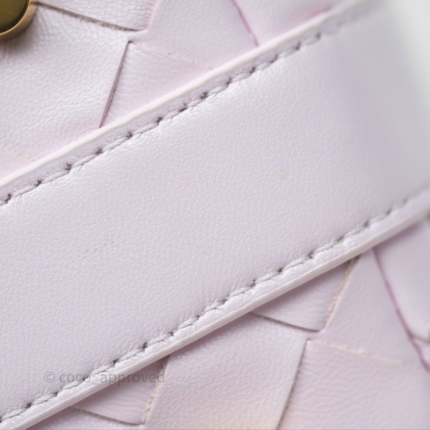 Bottega Veneta Wallace Pink Intrecciato Gold Hardware