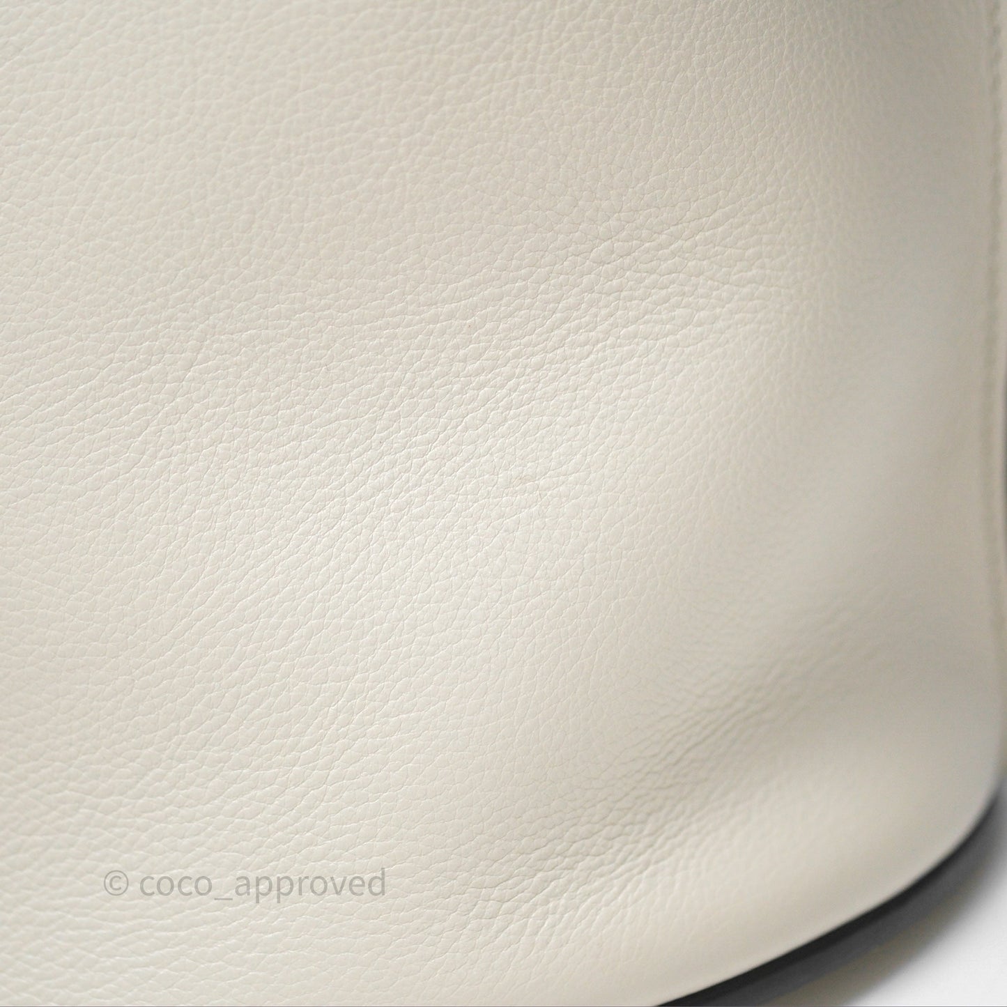 Loewe Gate Bucket Handle Bag Soft White Grained Calfskin