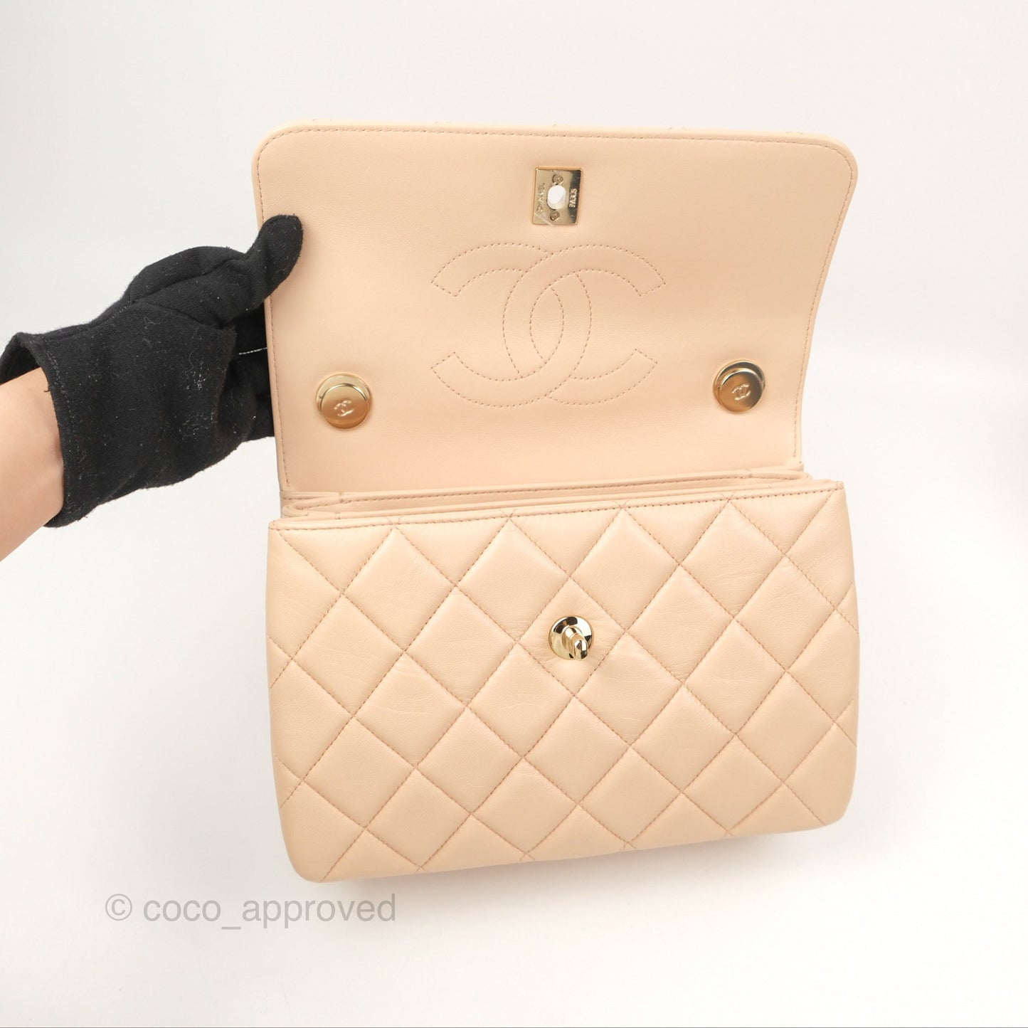 Chanel Small Trendy CC Light Beige Pink Lambskin Gold Hardware