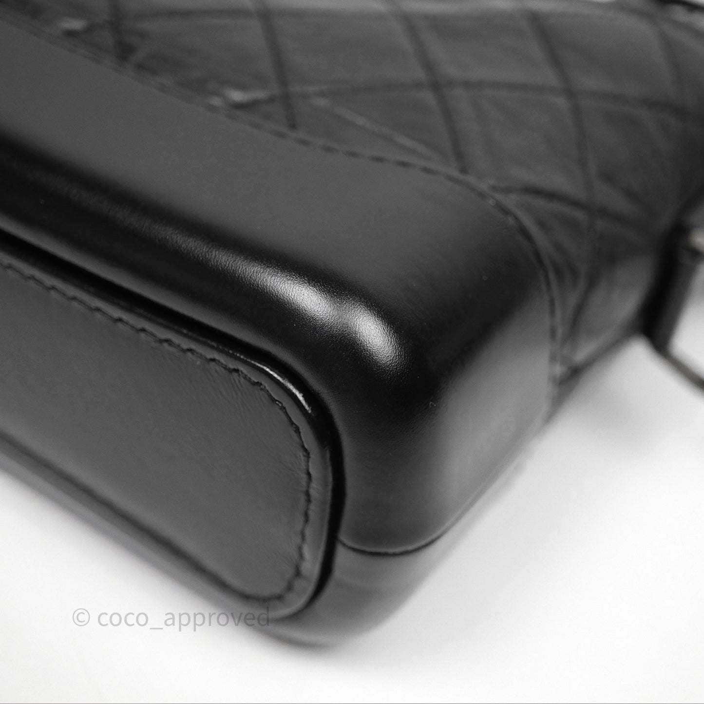 Chanel Small Gabrielle Hobo Quilted Black Aged Calfskin