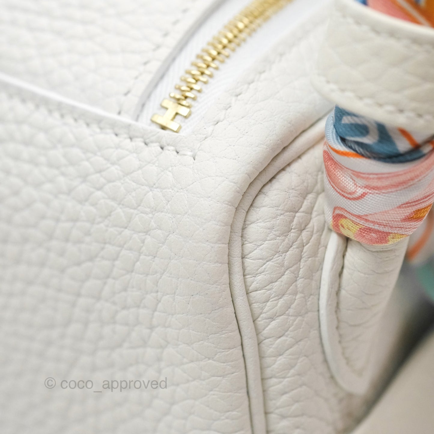 Hermès Mini Lindy 20 New White 0U Clemence Gold Hardware