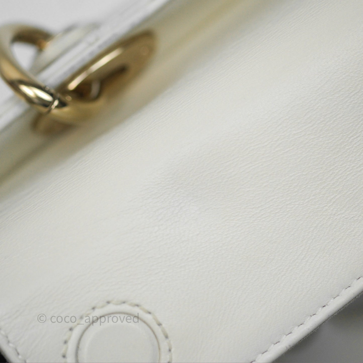 Dior Small Lady D-Joy Bag Ivory White Lambskin Cannage Gold Hardware