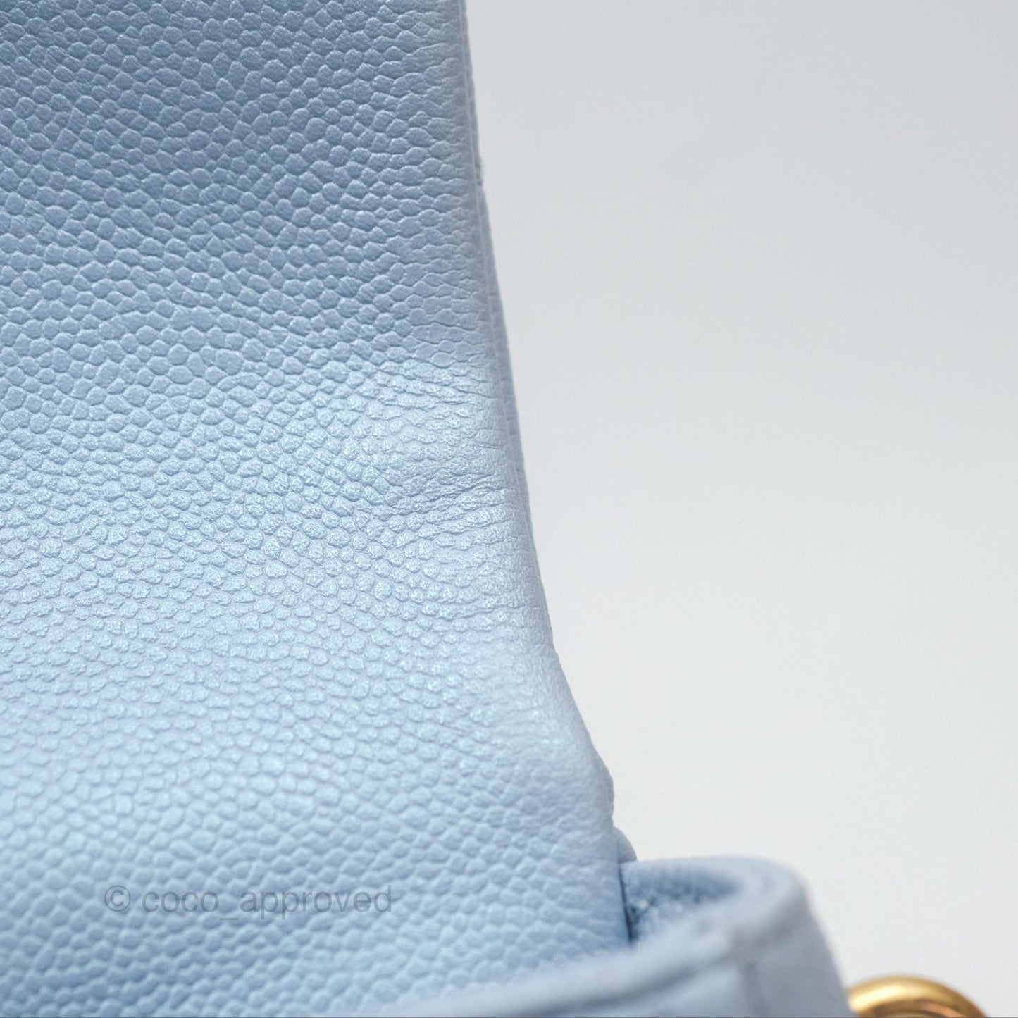 Chanel Quilted My Perfect Mini Iridescent Blue Caviar Aged Gold Hardware