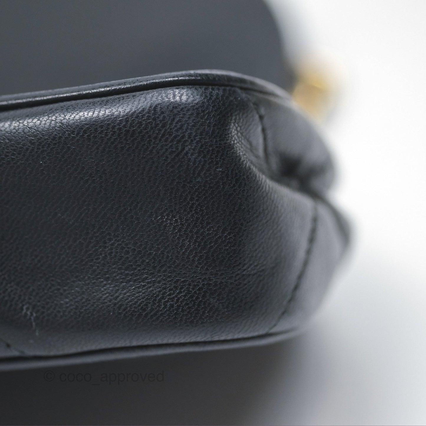 Chanel Vintage Mini Clutch with Chain Black Lambskin Gold Hardware