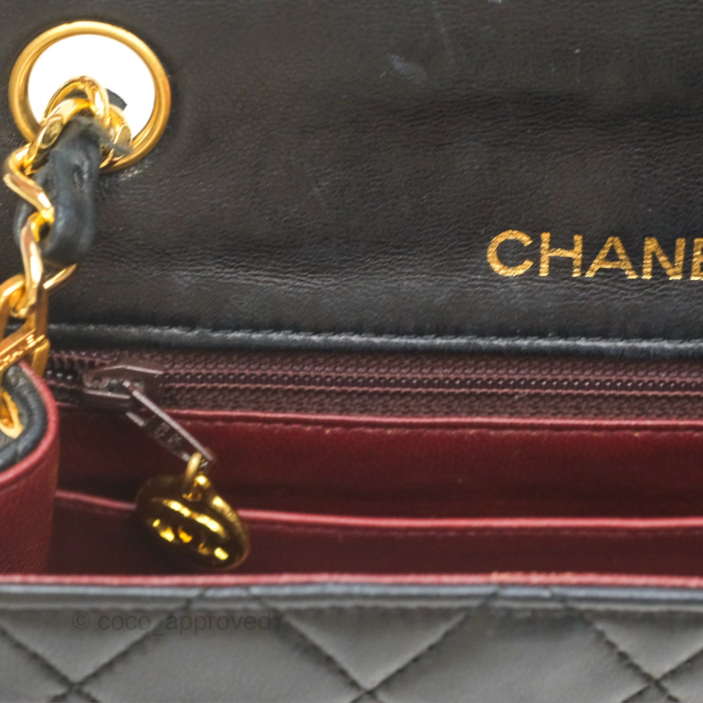 Chanel Vintage Mini Square Black Lambskin 24K Gold Hardware